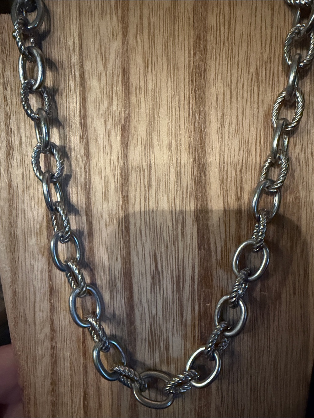 Beautiful Textured Chain Link Necklace